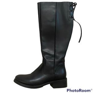 Steve Madden Women's Lover Western Boot, Black Leather, 5.5 M US